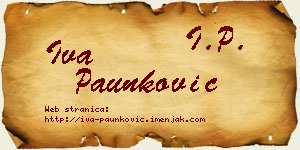 Iva Paunković vizit kartica